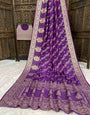 Posh Purple Banarasi Dola Silk Saree With Refreshing Blouse Piece