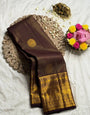 Staring Brown Soft Silk Saree With Ravishing Blouse Piece