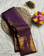 Magnetic Purple Soft Silk Saree With Grandiose Blouse Piece