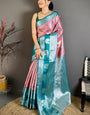Snazzy Peach Kanjivaram Silk Saree With Redolent Blouse Piece