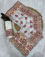 Splendiferous Off White Pashmina Saree With Seraphic Blouse Piece