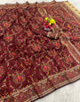 Cynosure Brown Pashmina Saree With Tremendous Blouse Piece