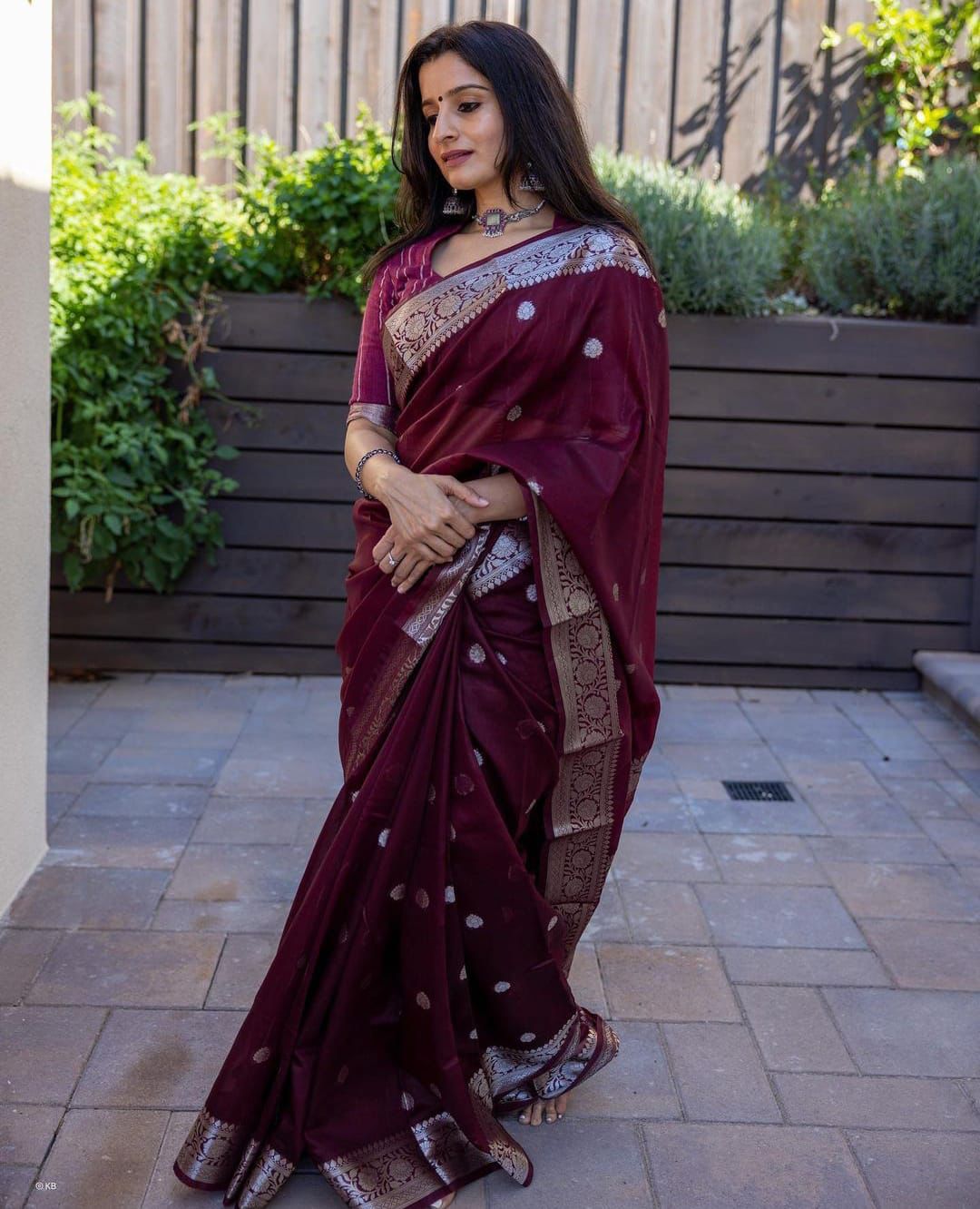 Majesty Maroon Soft Banarasi Silk Saree With Piquant Blouse Piece